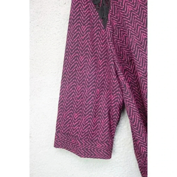 Catherine's Purple and Black Tunic-3/4 Sleeves-Size 2X-Lace-Herringbone - Picture 6 of 11